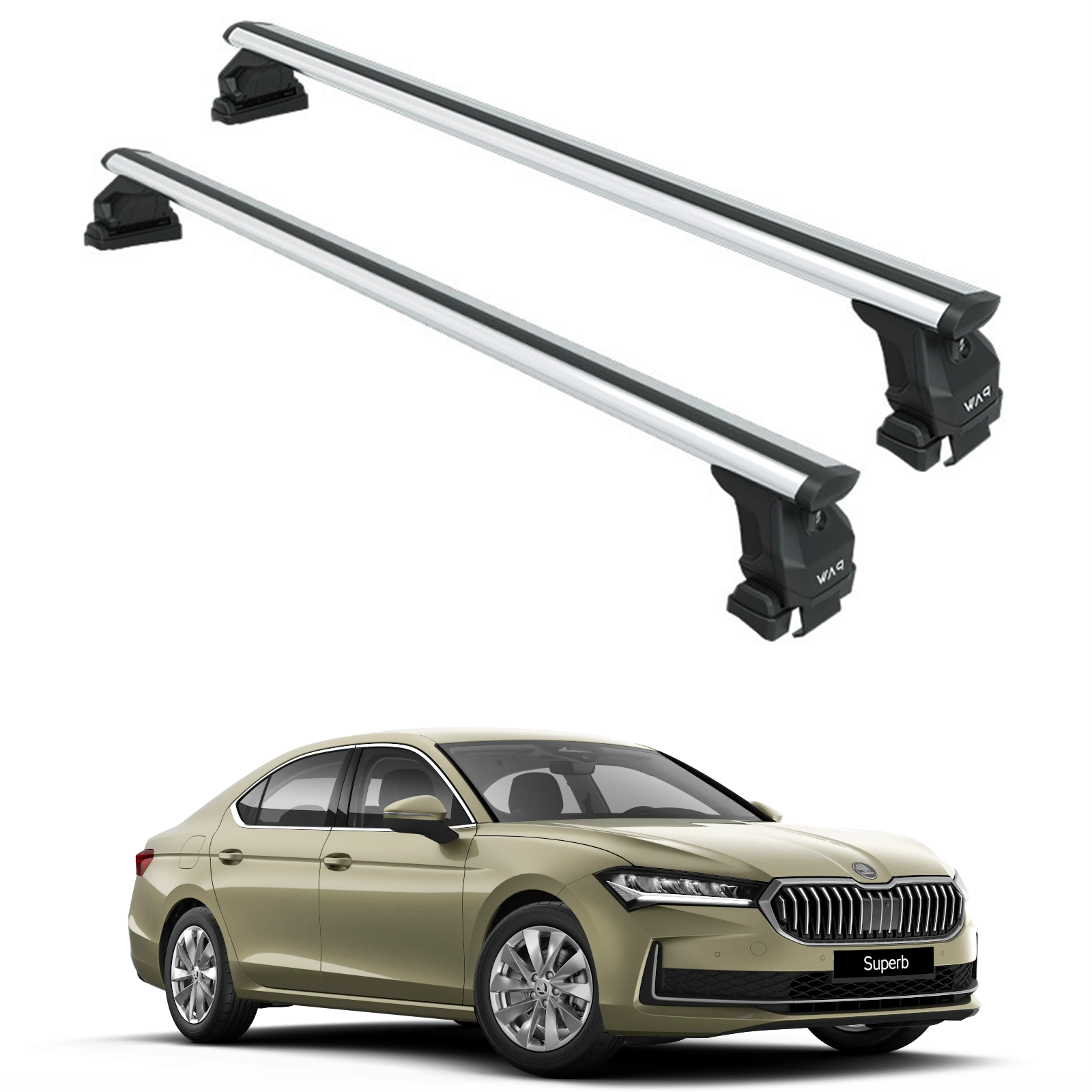 For Skoda Superb Sedan B9 (2024-2025) Aluminum Roof Rack System Carrier Cross Bars Silver For Skoda Superb Sedan B9 (2024-2025) Aluminum Roof Rack System Carrier Cross Bars Silver